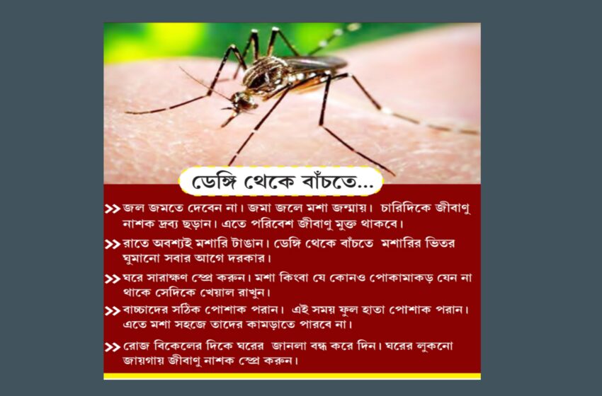 পশ্চিমবঙ্গ রাজ্য প্রশাসনের ঘুম ছুটিয়েছে ডেঙ্গি