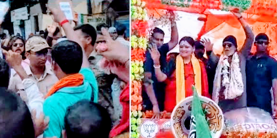  মেদিনীপুরে মিঠুনের রোড- শো ঘিরে তুলকালাম!!