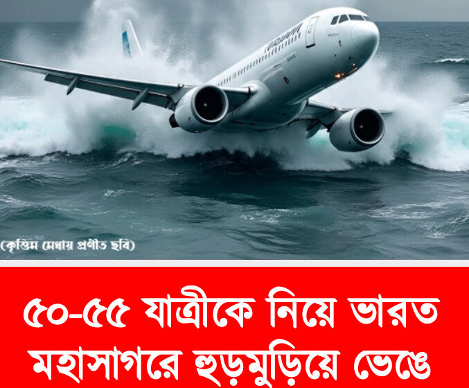  ৫০-৫৫ যাত্রীকে নিয়ে ভারত মহাসাগরে হুড়মুড়িয়ে ভেঙে পড়ল বিমান!!